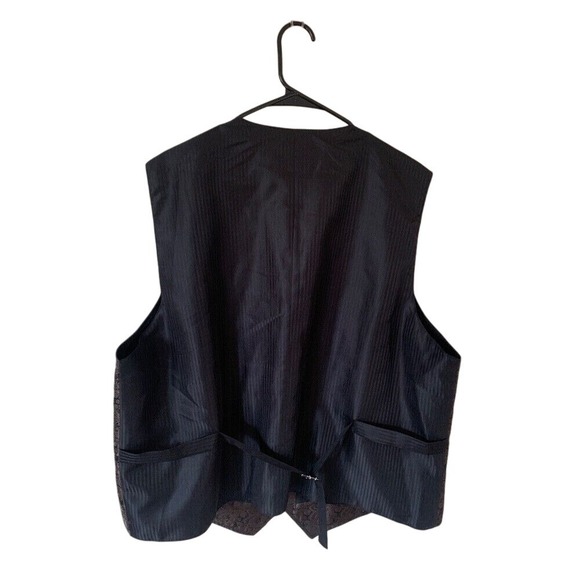 Scully Men's XXL Vest Brown Formal Wedding Western Dressy Satin Party Paisley - Picture 3 of 3